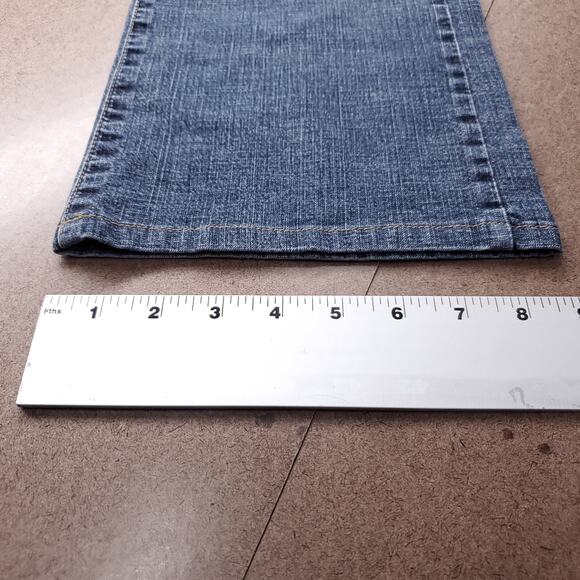 Vintage Old Navy Ultra Low Waist Boot-Cut Jeans Womens 10R Blue Med Stone Wash - Picture 8 of 11